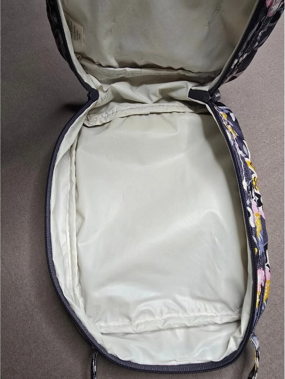 Vera Bradley Floral Insulated Lunch Bag Navy Pink Yellow Double Zip Handle